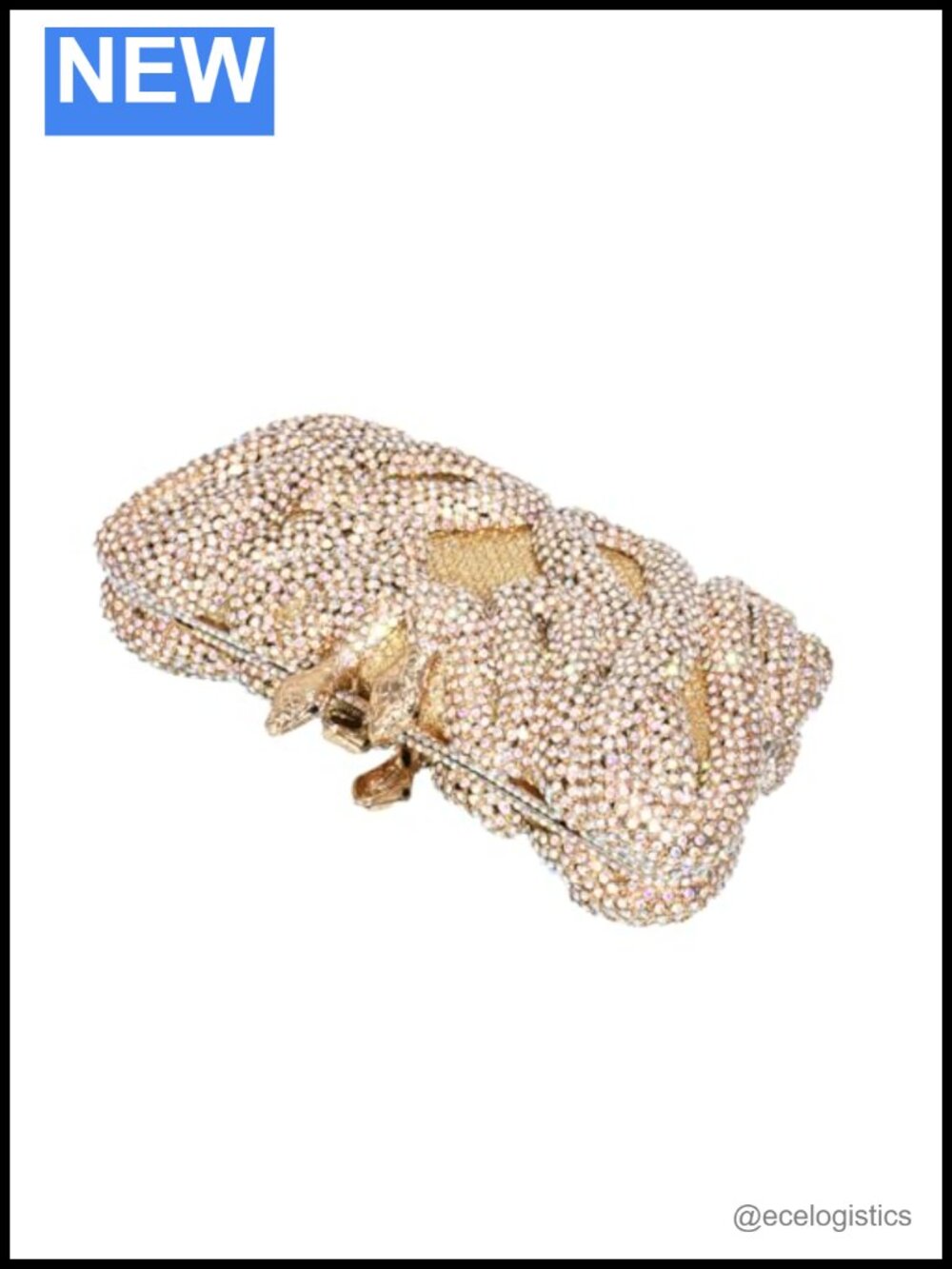 Snake Design Rhinestone Evening Bag Clutch Crystal Purse Women Wedding Party - Picture 4 of 6